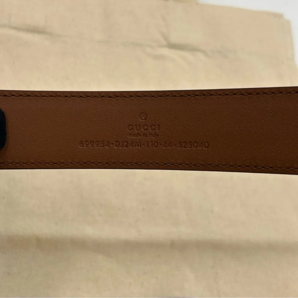 Men’s Gucci brown leather belt with bamboo buckle size 110 cm/44 inch NWT